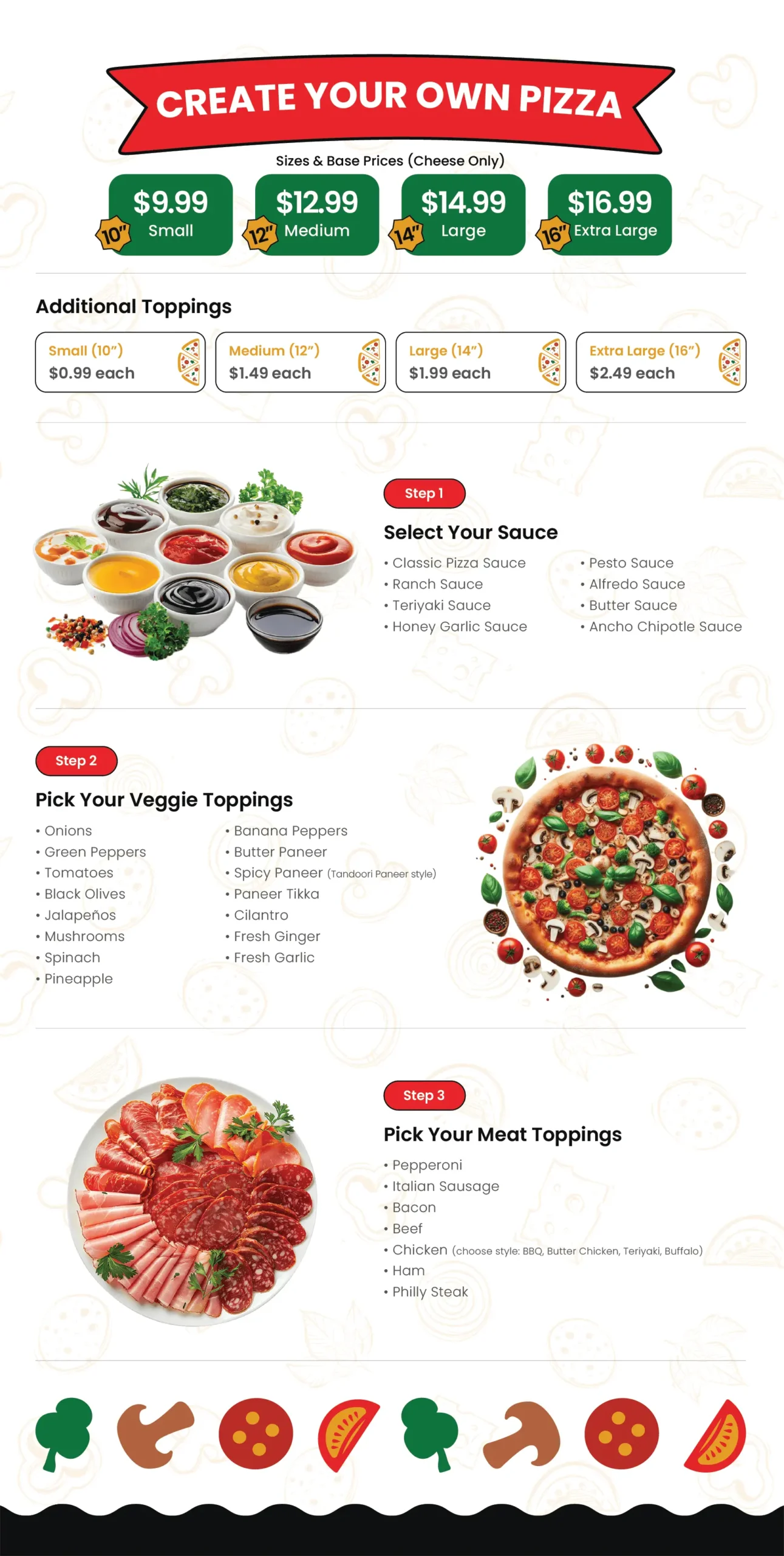 Create your own pizza